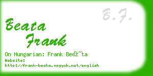 beata frank business card